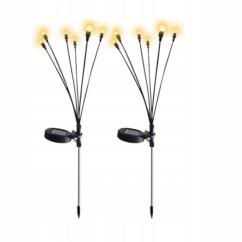 2X LAMPKI OGRODOWE SOLARNE LED KULKI CIEPŁY BIAŁY ŚWIATŁO WBIJANE KULECZKI