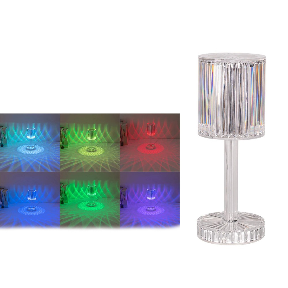Lampka nocna kryształ led dotykowa diamond + pilot rgb - obrazek 3