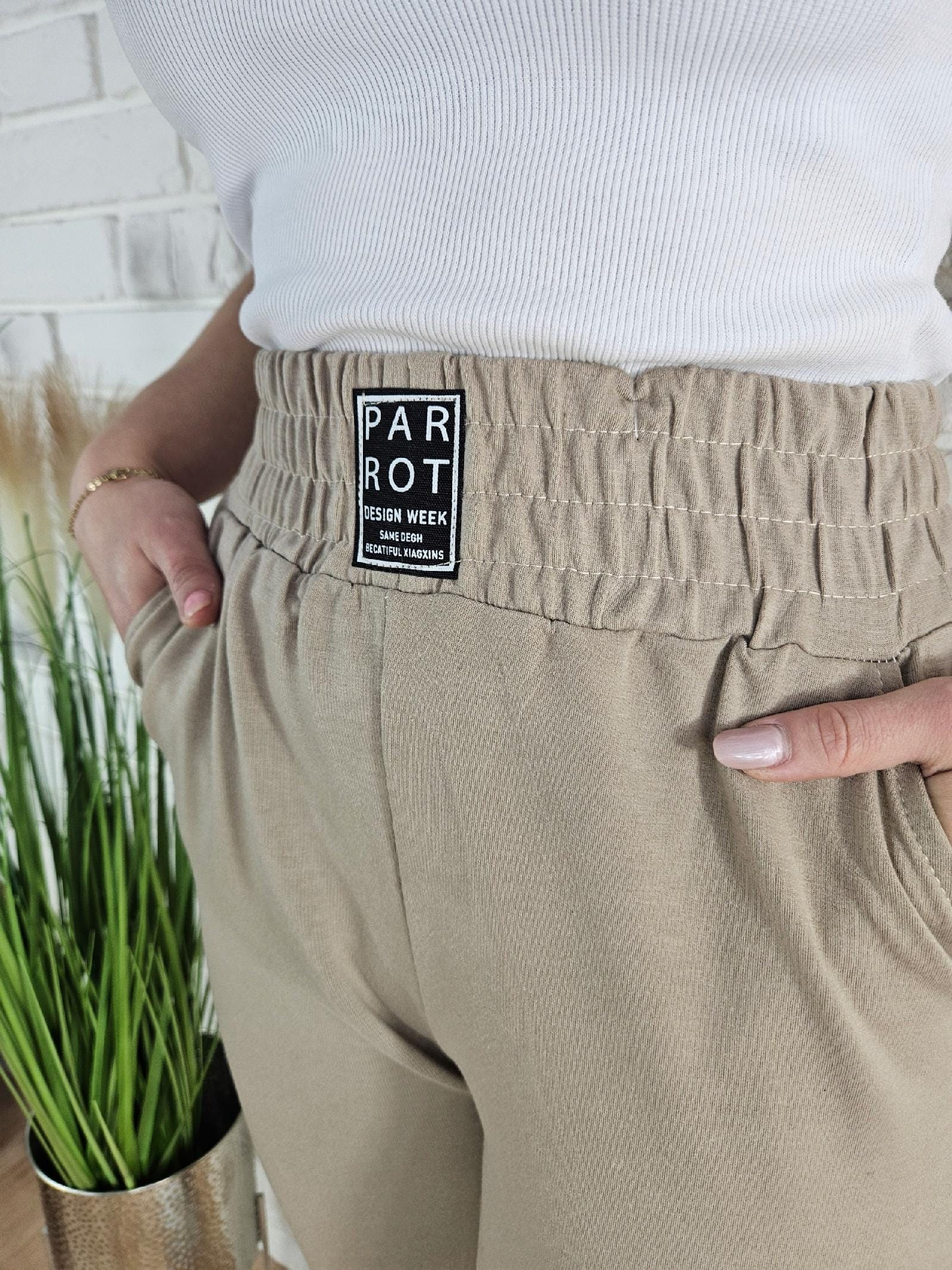 SPODNIE DAMSKIE DRESOWE Z ŚCIĄGACZAMI GUMA WYGODNE KIESZENIE