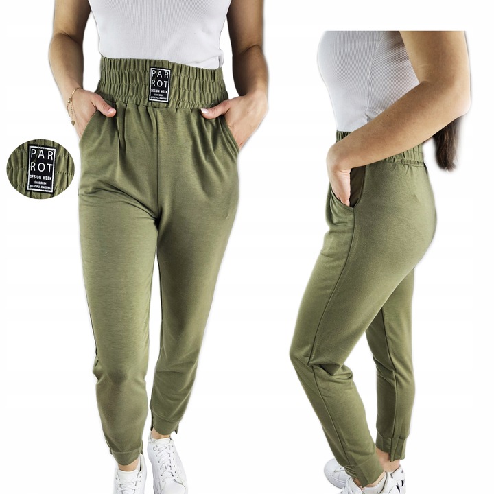 Spodnie damskie dresowe z ściągaczami guma wygodne kieszenie - obrazek 10