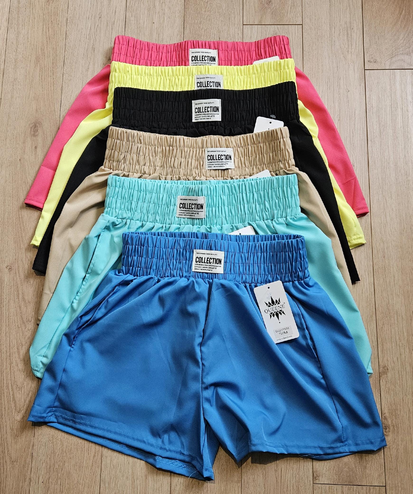 SPODENKI DAMSKIE ATRAKCYJNE SZORTY KOBIECE MATERIAŁOWE PRZEWIEWNE WYGODNE