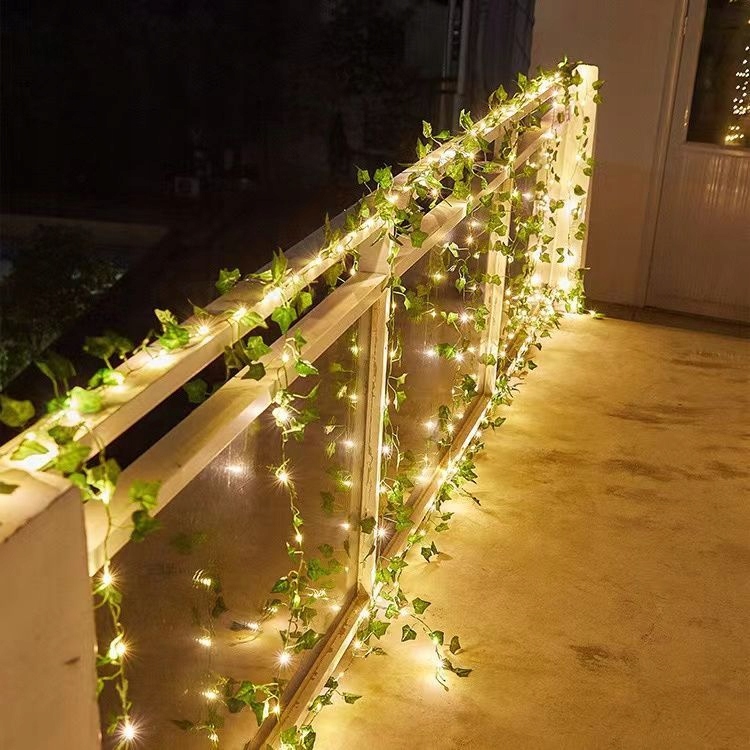 GIRLANDA SOLARNA OGRODOWA LED SZTUCZNY BLUSZCZ NA BALKON ŚCIANĘ LAMPECZKI