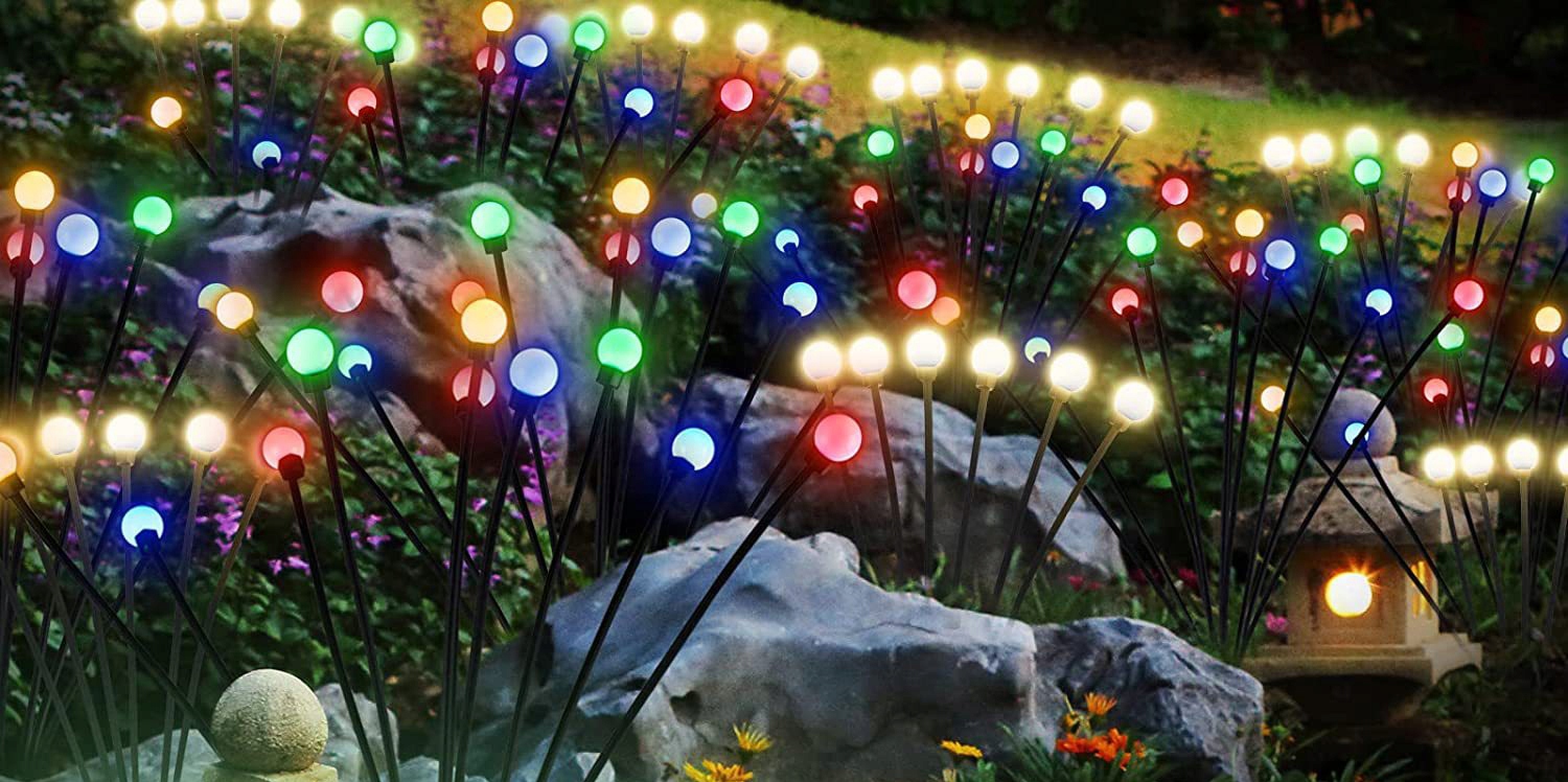 ZESTAW LAMPKI LED KULKI KULECZKI RGB KOLOROWE WBIJANE OGRODOWE SOLARNE 2SZT
