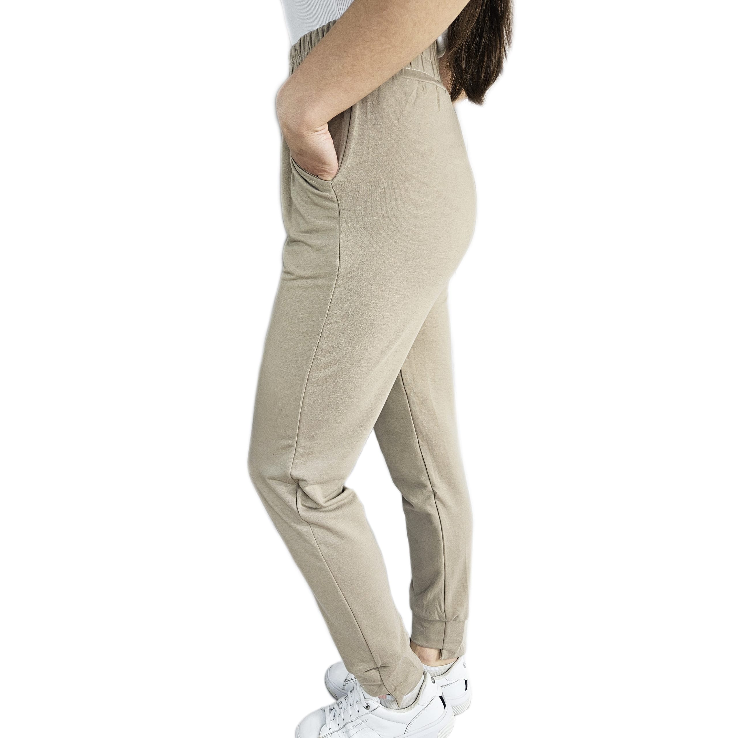 SPODNIE DAMSKIE DRESOWE Z ŚCIĄGACZAMI GUMA WYGODNE KIESZENIE