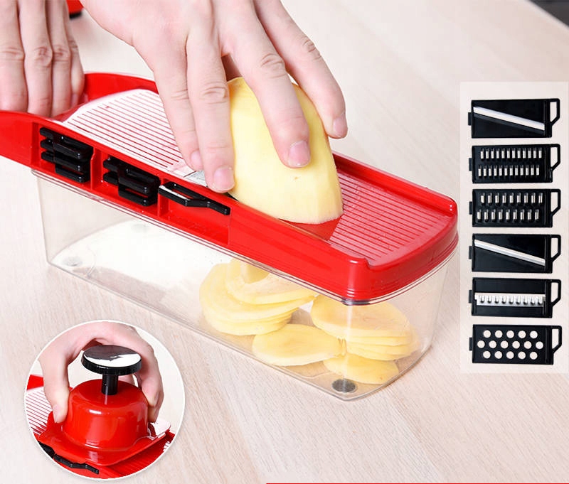 	KRAJALNICA SZATKOWNICA TARKA DO WARZYW I OWOCÓW DUŻY ZESTAW OBIERACZKA