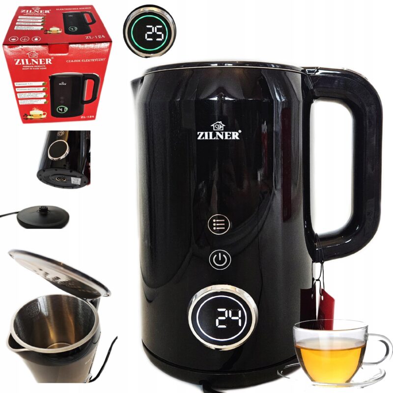 CZAJNIK ELEKTRYCZNY NIERDZEWNY STALOWY 2L CICHY MOC 1500W SZYBKIE GOTOWANIE