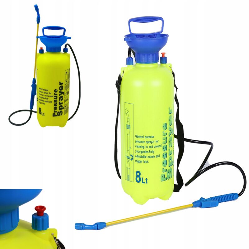 CIŚNIENIOWY OPRYSKIWACZ OGRODOWY SPRYSKIWACZ RĘCZNY DŁUGA LANCA 8L