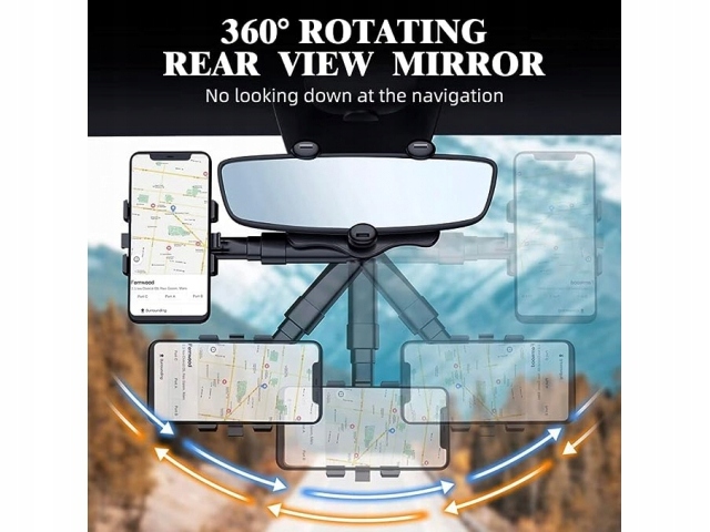 Mocny uchwyt do telefonu na lusterko wsteczne - obrazek 3