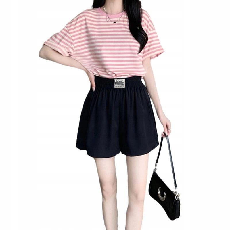 SPODENKI DAMSKIE ATRAKCYJNE SZORTY KOBIECE MATERIAŁOWE PRZEWIEWNE WYGODNE