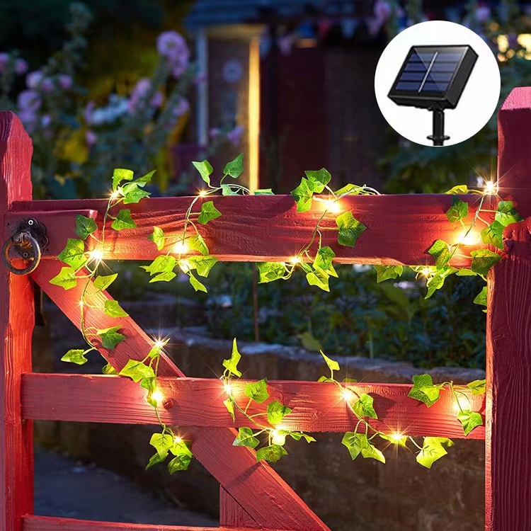 GIRLANDA SOLARNA OGRODOWA LED SZTUCZNY BLUSZCZ NA BALKON ŚCIANĘ LAMPECZKI