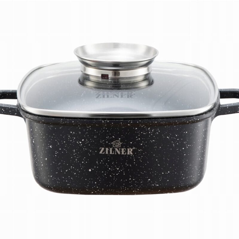 GARNEK POWŁOKA MARMUROWA Z POKRYWĄ SZKLANĄ PREMIUM INDUKCJA GAZ