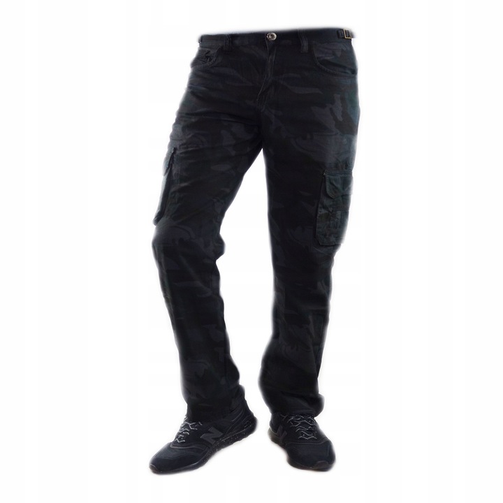 Spodnie męskie bojówki wojskowe ochroniarskie robocze kieszenie bawełniane - obrazek 4