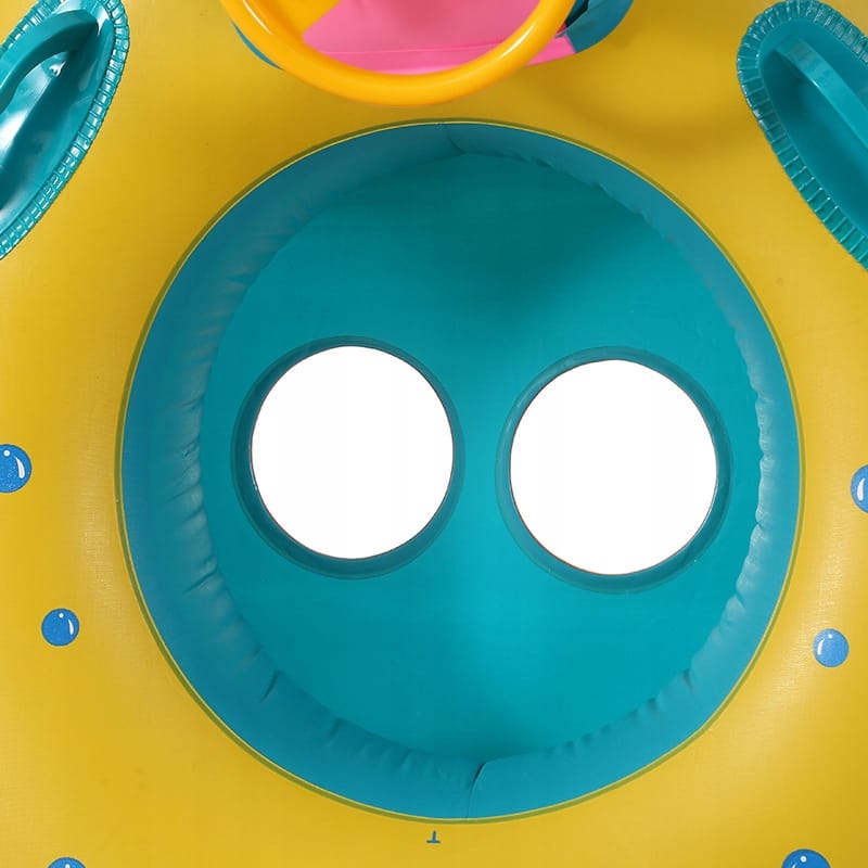 KOŁO DO PŁYWANIA DLA DZIECI PONTONIK MATERAC DMUCHANY Z DASZKIEM DO 40KG