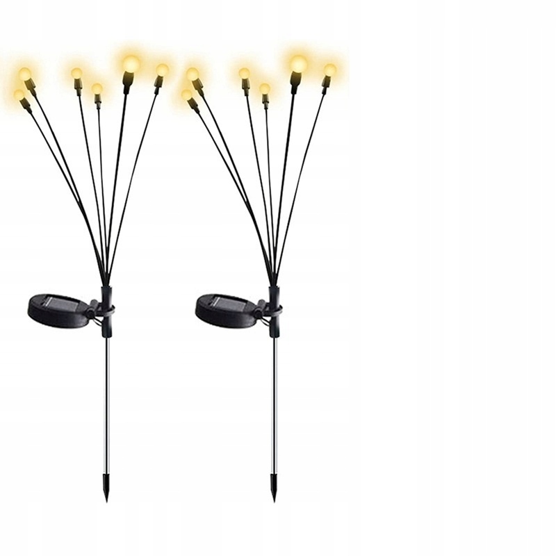 2X LAMPKI OGRODOWE SOLARNE LED KULKI CIEPŁY BIAŁY ŚWIATŁO WBIJANE KULECZKI