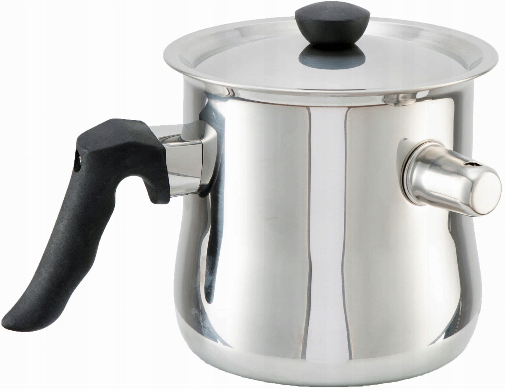 GARNEK DO MLEKA 2L Z GWIZDKIEM GAZ INDUKCJA STALOWY DO GOTOWANIA MLEKA