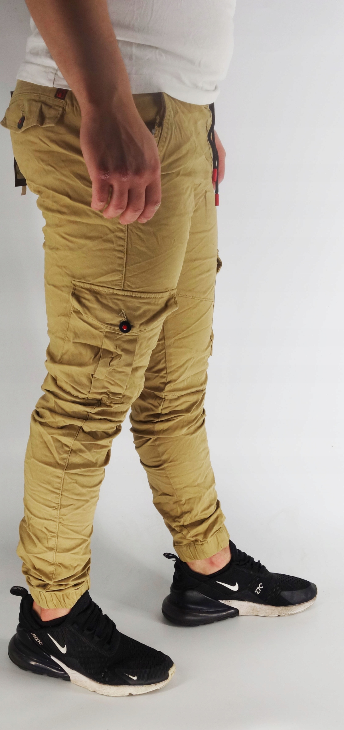 Spodnie męskie bojówki joggery kieszene - obrazek 4