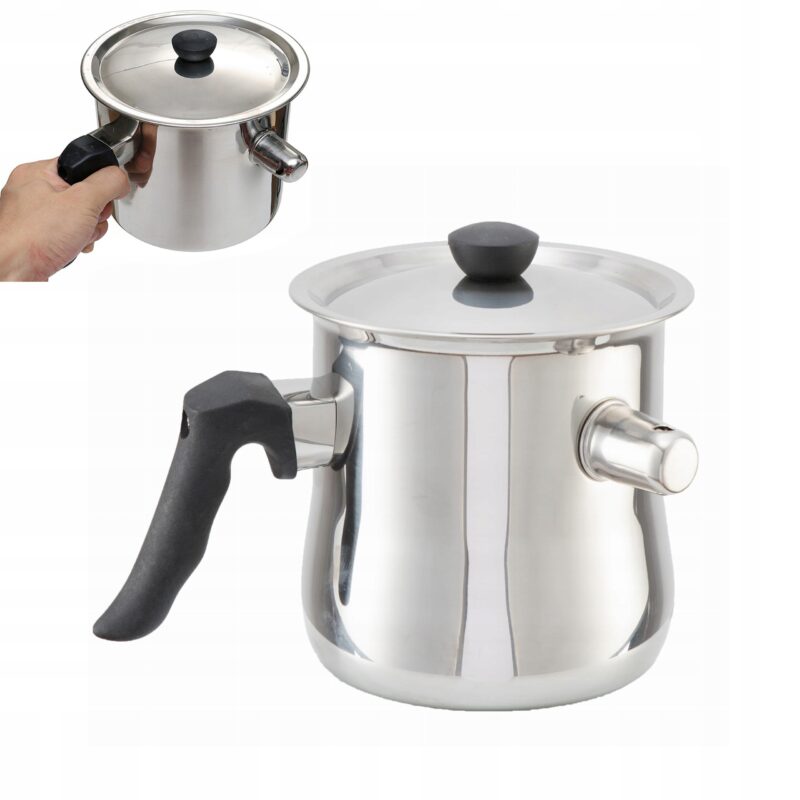 GARNEK DO MLEKA 2L Z GWIZDKIEM GAZ INDUKCJA STALOWY DO GOTOWANIA MLEKA