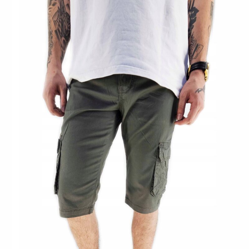 KRÓTKIE SPODENKI SPODNIE BOJÓWKI SZORTY MĘSKIE JEANSOWE