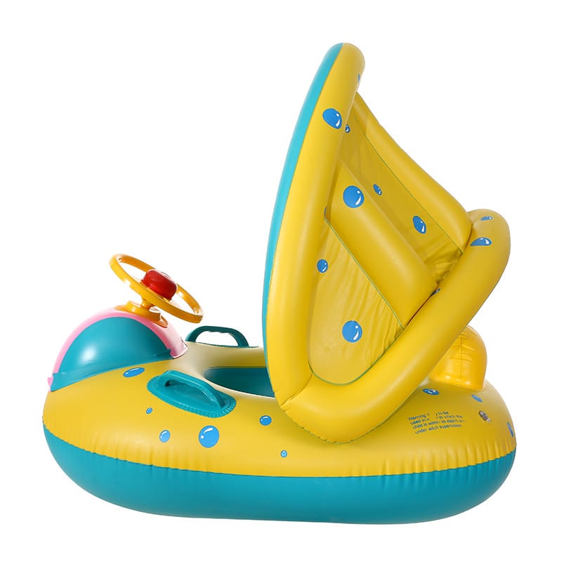 KOŁO DO PŁYWANIA DLA DZIECI PONTONIK MATERAC DMUCHANY Z DASZKIEM DO 40KG