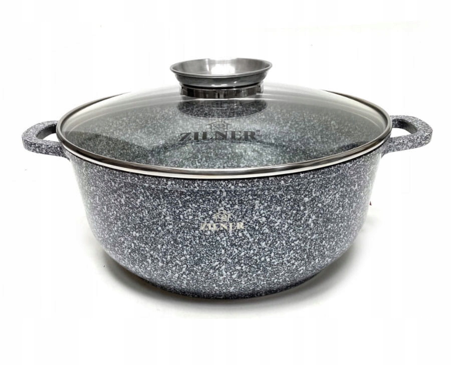 KOMPLET GARNKÓW MARMUROWYCH 9EL GARNKI ZESTAW NA GAZ I INDUKCJĘ PREMIUM