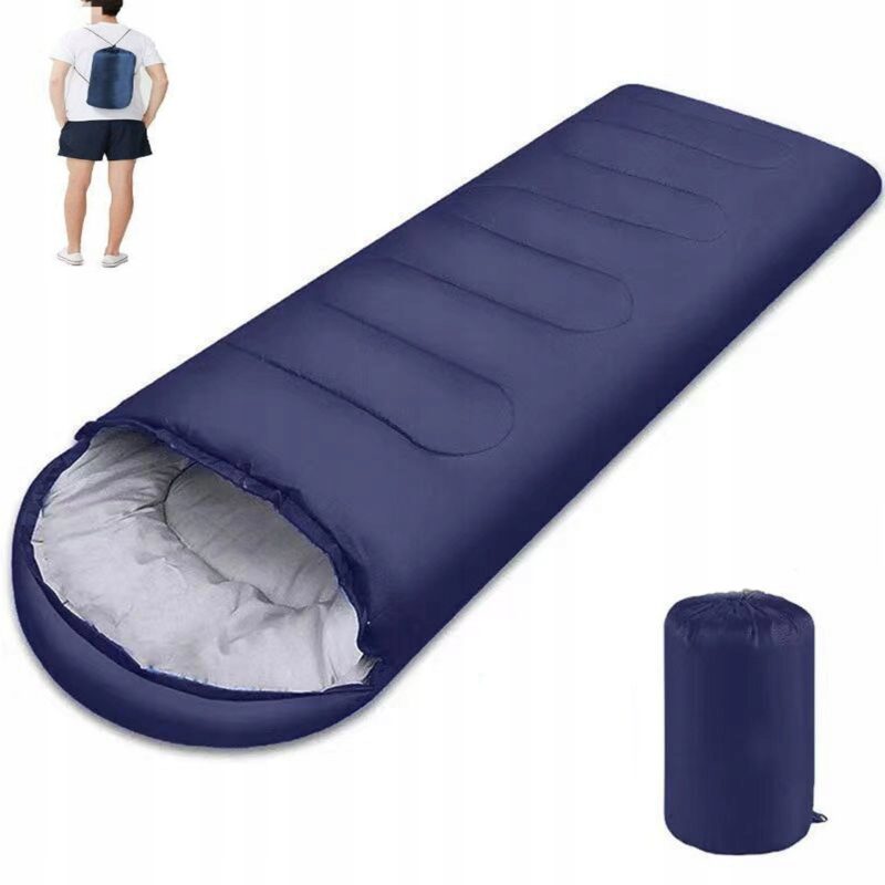 ŚPIWÓR TURYSTYCZNY CIEPŁY WOJSKOWY Z KAPTUREM KOŁDRA KEMPING + POKROWIEC XL