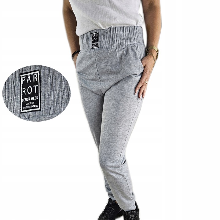 Spodnie damskie dresowe z ściągaczami guma wygodne kieszenie - obrazek 8