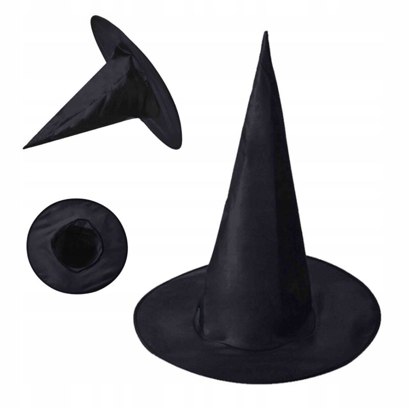 KAPELUSZ STRÓJ CZAROWNICY WIEDŹMY CZARODZIEJA SZPICZASTY NA HALLOWEEN