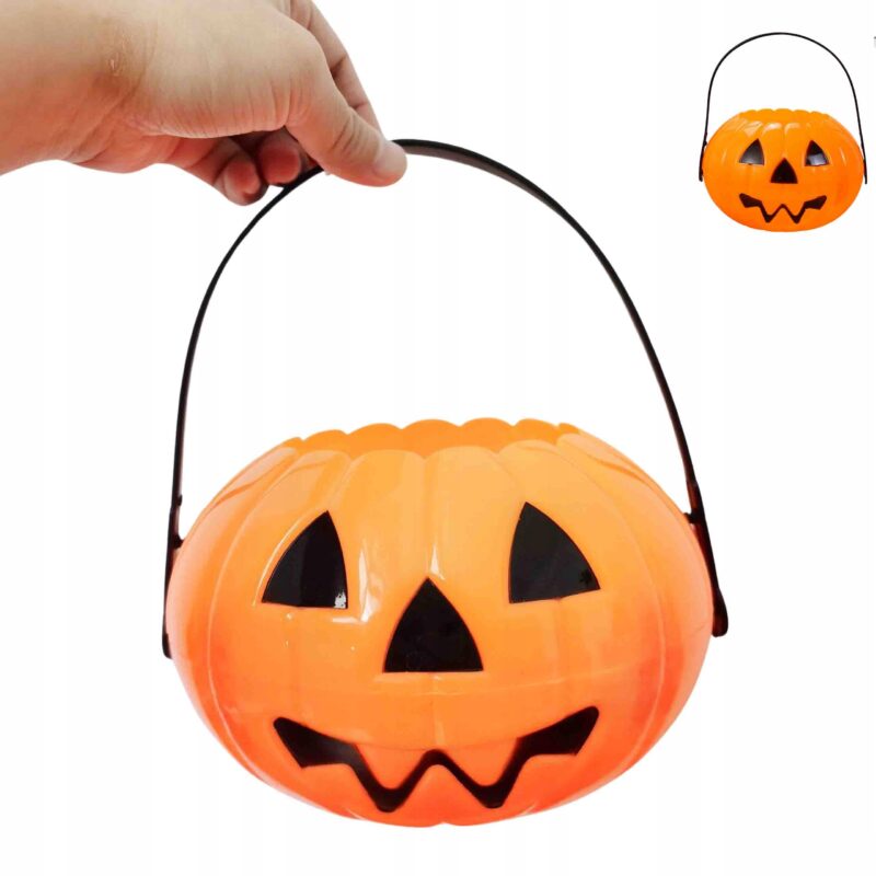 DUŻE WIADERKO POJEMNIK DYNIA NA CUKIERKI HALLOWEEN SŁODYCZE DEKORACJA DYNIE