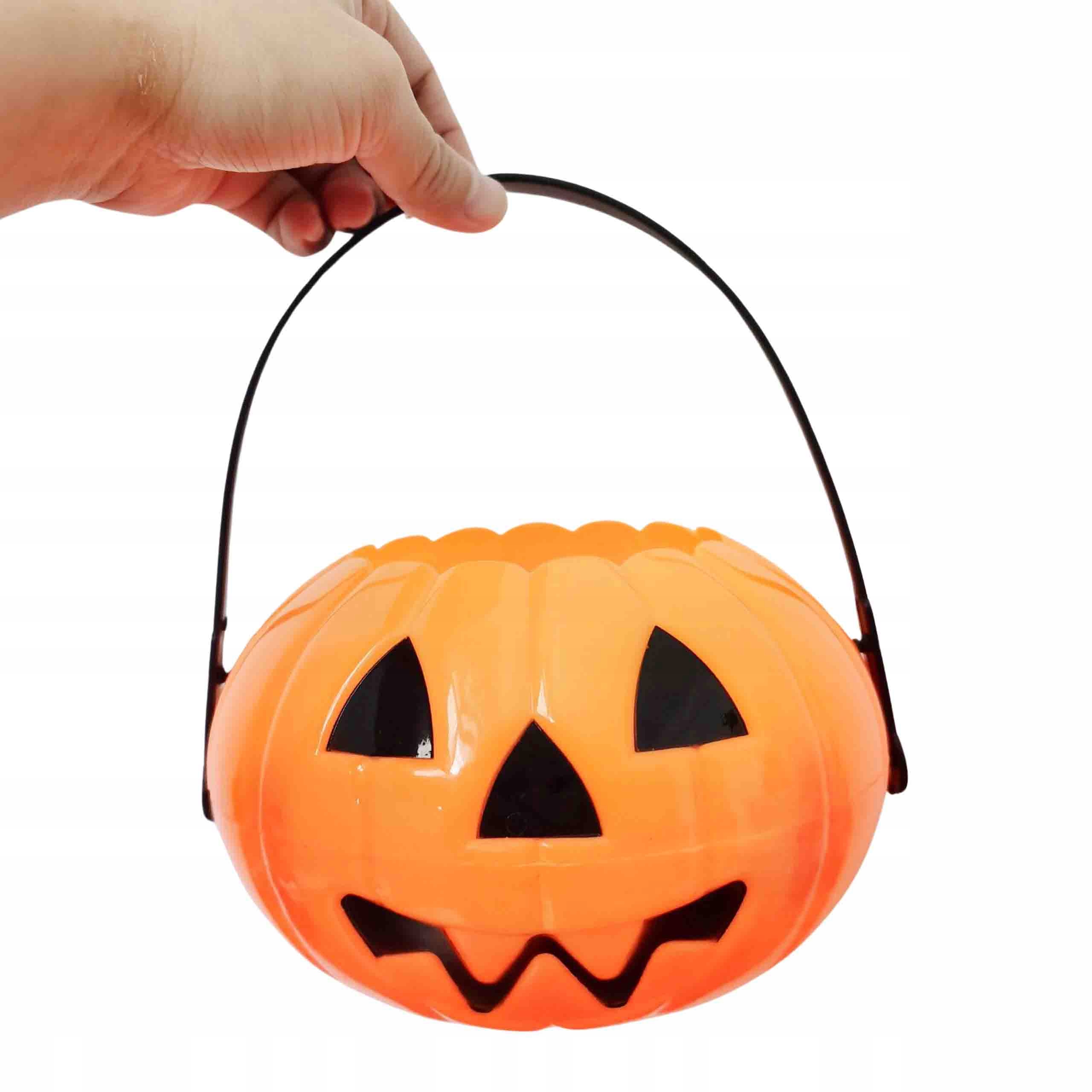DUŻE WIADERKO POJEMNIK DYNIA NA CUKIERKI HALLOWEEN SŁODYCZE DEKORACJA DYNIE
