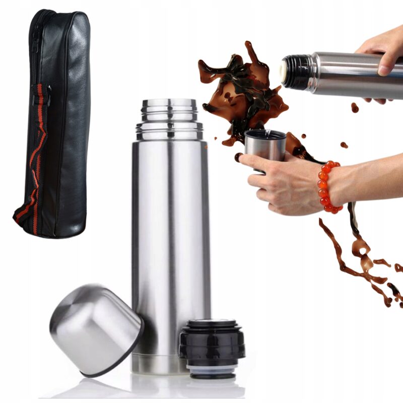 TERMOSPRÓŻNIOWY TURYSTYCZNY TERMICZNY STALOWY NA HERBATĘ KAWĘ