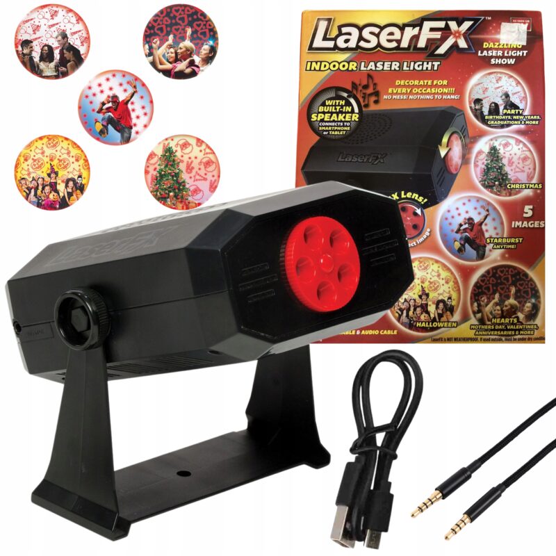 LASER ŚWIĄTECZNY MIX WZORÓW KOLOR CZERWONY