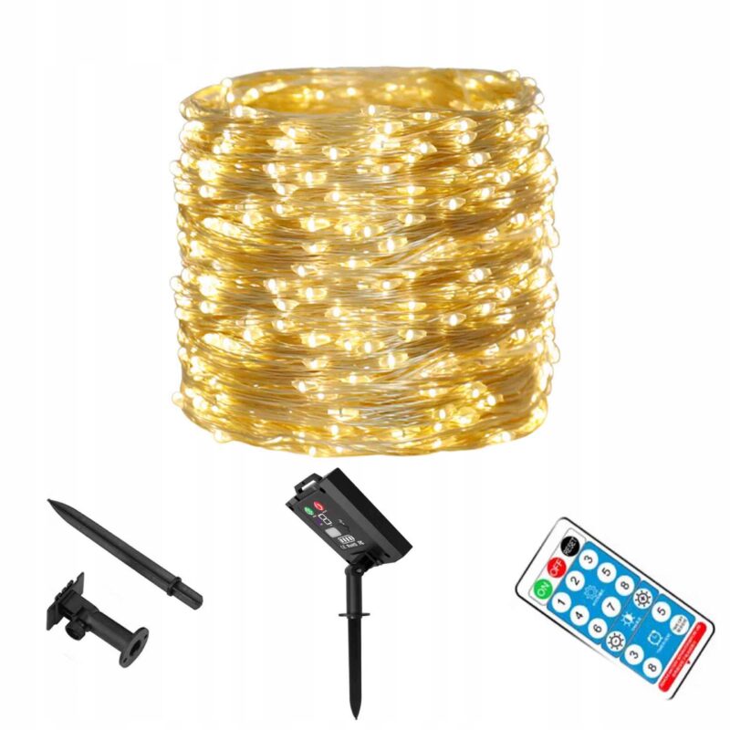 LAMPKI SOLARNE OGRODOWE  LED GIRLANDA DRUCIK NA CHOINKĘ DEKORACYJNE