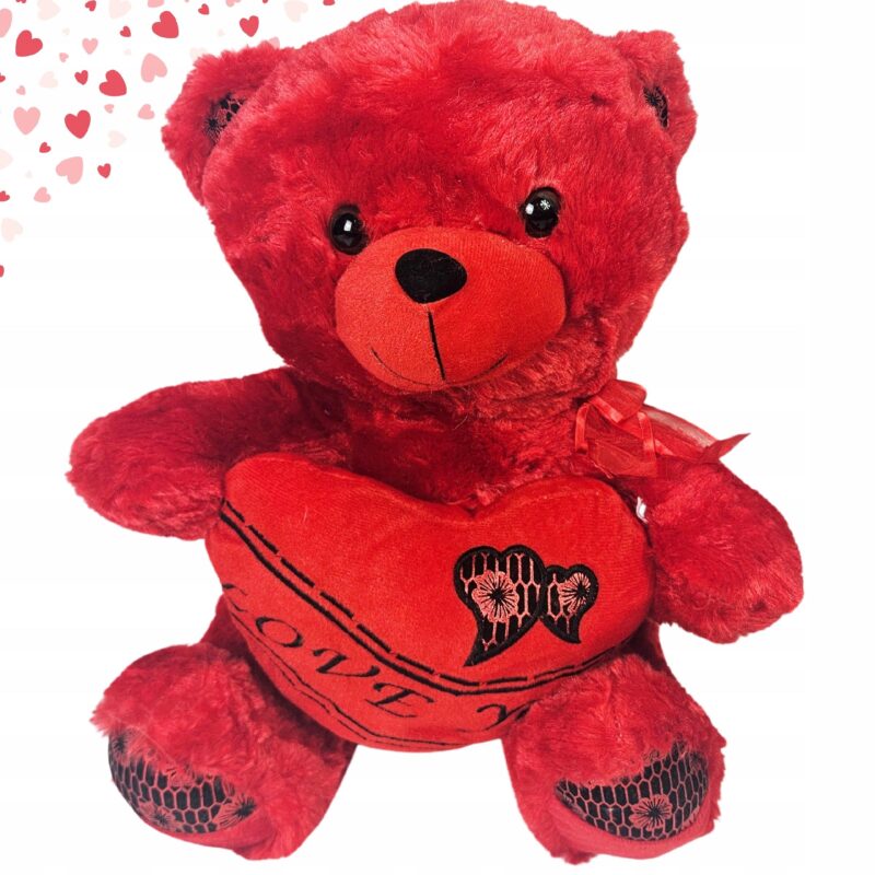 PLUSZOWY MIŚ MASKOTKA ZABAWKA PLUSZAK MISIEK PREZENT NA WALENTYNKI DŹWIĘK