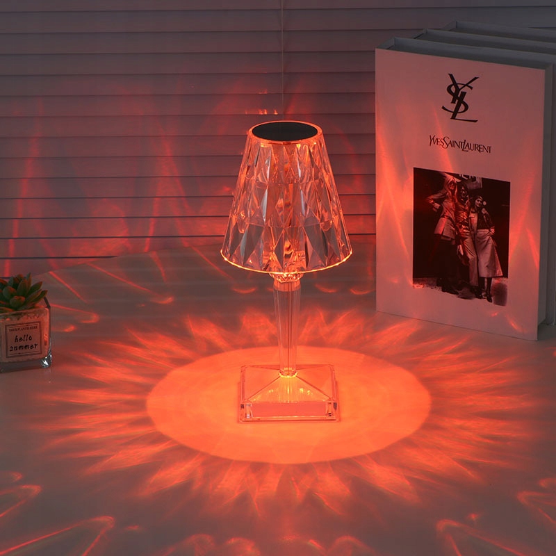 LAMPKA NOCNA LED DOTYKOWA RGB KRYSZTAŁ DIAMOND Z PILOTEM KOLOROWA USB