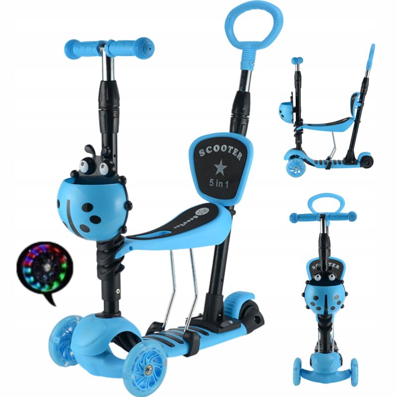 HULAJNOGA 5W1 TRÓJKOŁOWA BALANSOWA LED DLA DZIECI JEŹDZIK BIEDRONKA DZIECKO