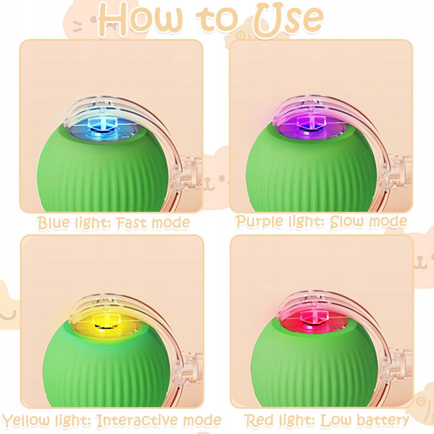 PIŁKA INTERAKTYWNA ELEKTRYCZNA DLA PSA KOTA ZABAWKA UCIEKAJĄCA ZWIERZĘTA