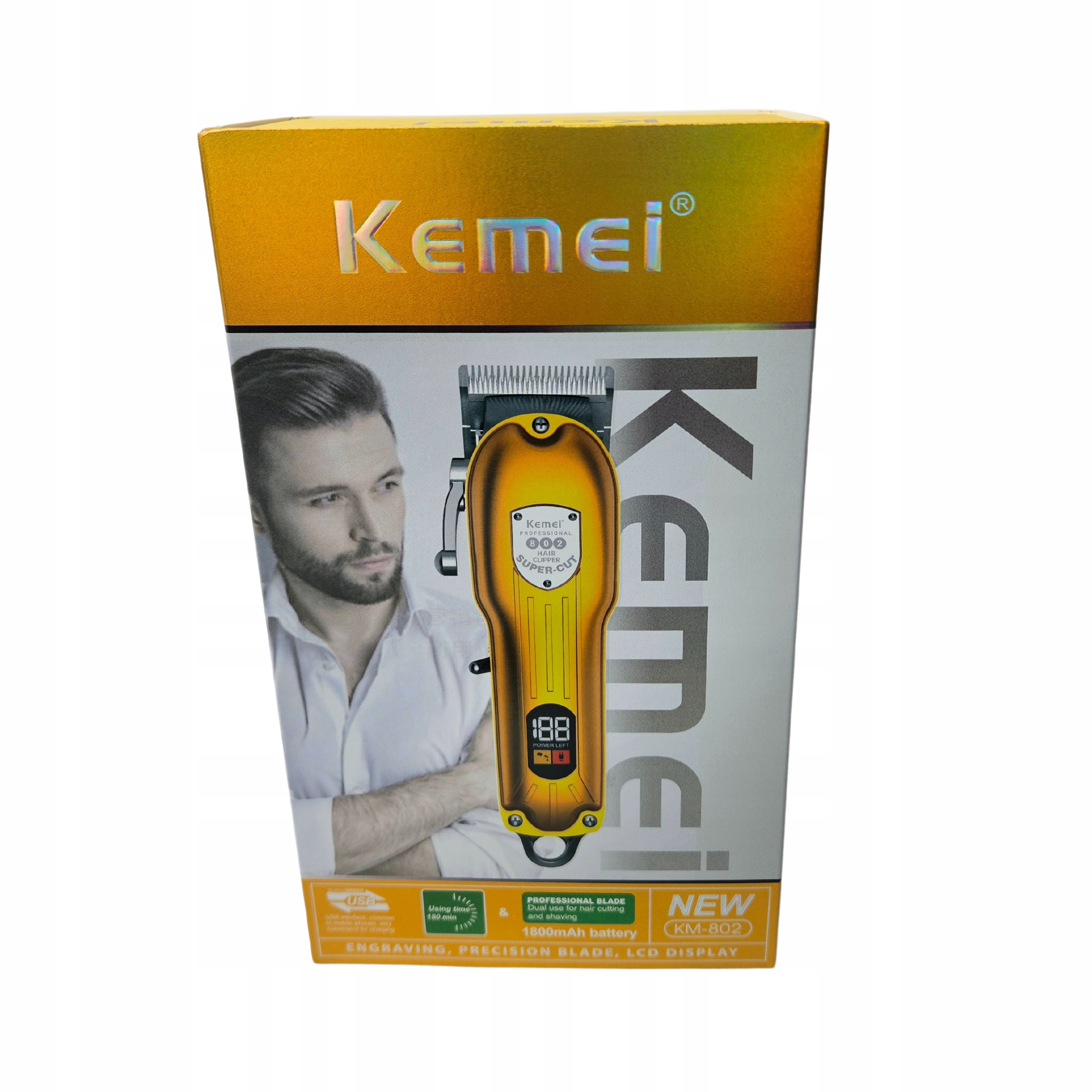 MASZYNKA DO WŁOSÓW GOLENIA STRZYŻENIA ZESTAW BARBER PROFESJONALNA USB