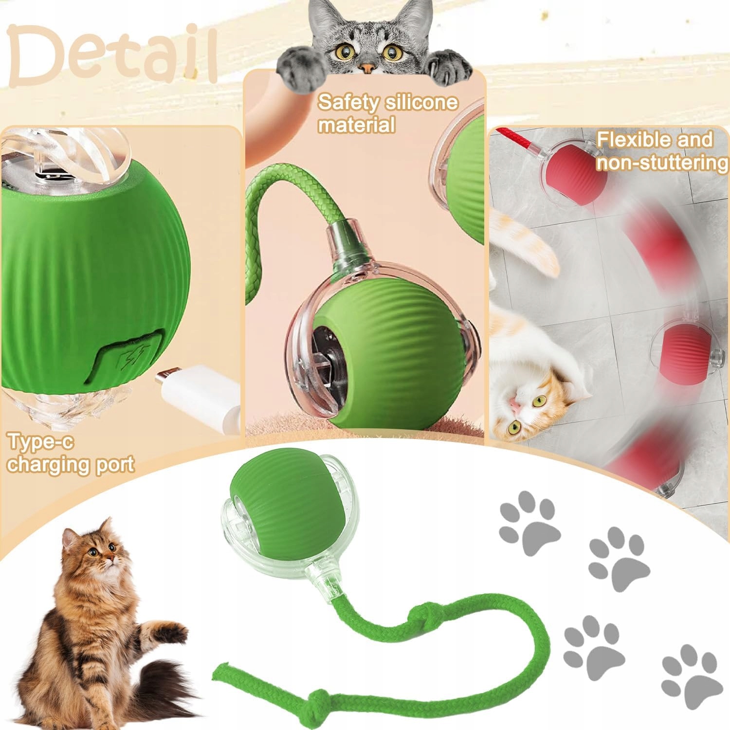 PIŁKA INTERAKTYWNA ELEKTRYCZNA DLA PSA KOTA ZABAWKA UCIEKAJĄCA ZWIERZĘTA