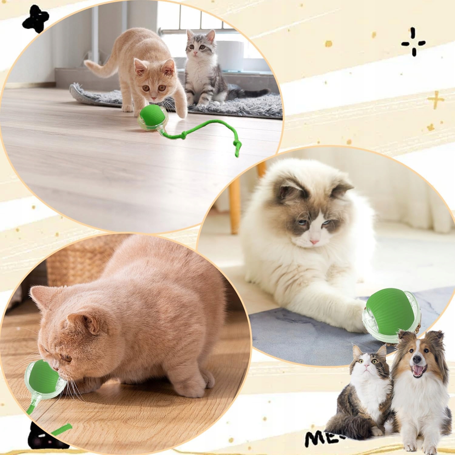 PIŁKA INTERAKTYWNA ELEKTRYCZNA DLA PSA KOTA ZABAWKA UCIEKAJĄCA ZWIERZĘTA