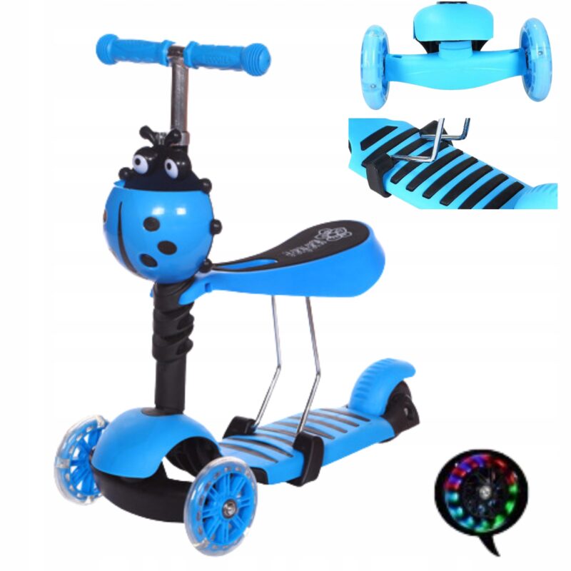 HULAJNOGA 3W1 TRÓJKOŁOWA BALANSOWA LED BIEDRONKA JEŹDZIK DLA DZIECI DZIECKO