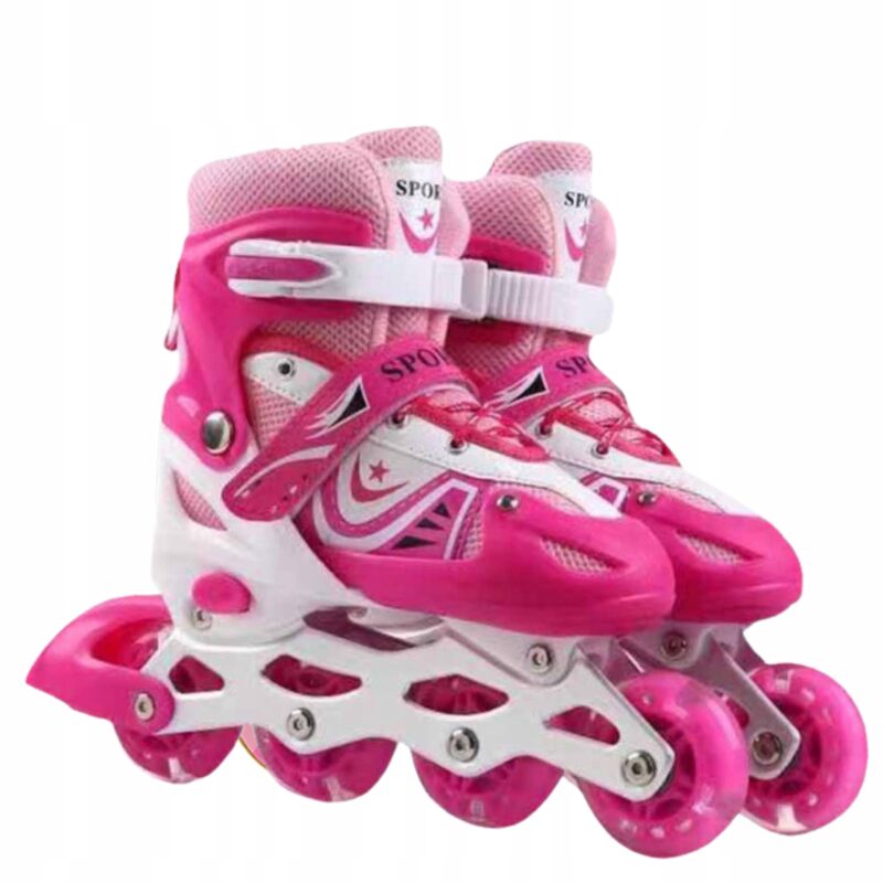 ROLKI DLA DZIECI REGULOWANE WROTKI DZIECIĘCE REKREACYJNE LED KÓŁKA ŚWIECĄCE