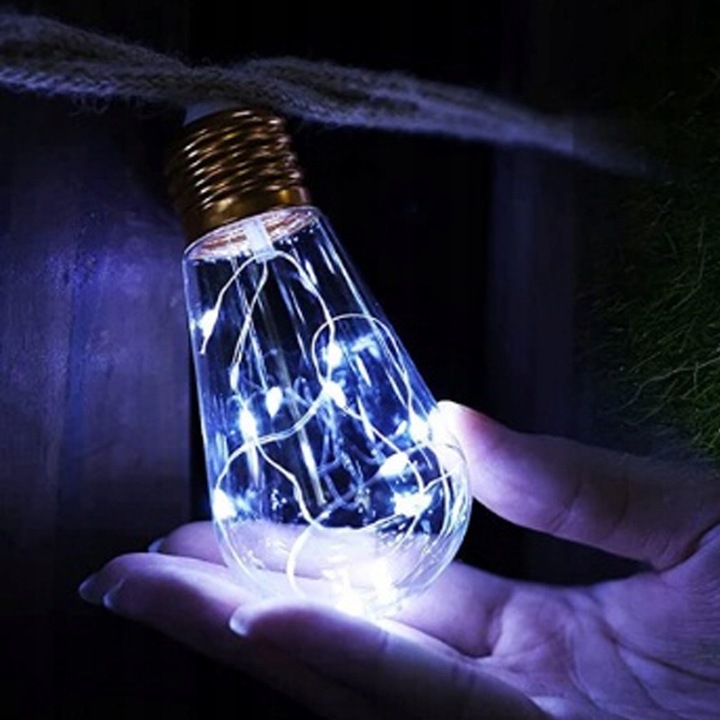 GIRLANDA OGRODOWA LED SOLARNA OŚWIETLENIE LAMPKI SOPLE NA TARAS OGRÓD 25LED