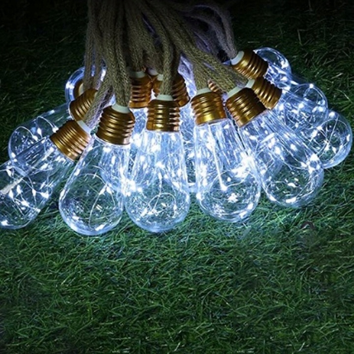 GIRLANDA OGRODOWA LED SOLARNA OŚWIETLENIE LAMPKI SOPLE NA TARAS OGRÓD 25LED