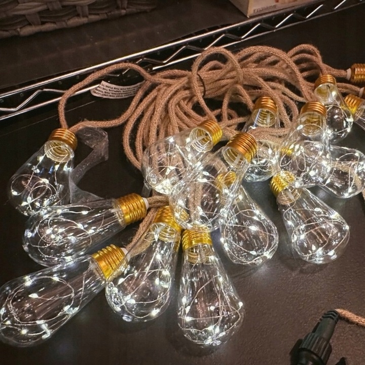 GIRLANDA OGRODOWA LED SOLARNA OŚWIETLENIE LAMPKI SOPLE NA TARAS OGRÓD 25LED