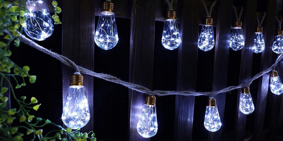 GIRLANDA OGRODOWA LED SOLARNA OŚWIETLENIE LAMPKI SOPLE NA TARAS OGRÓD 25LED