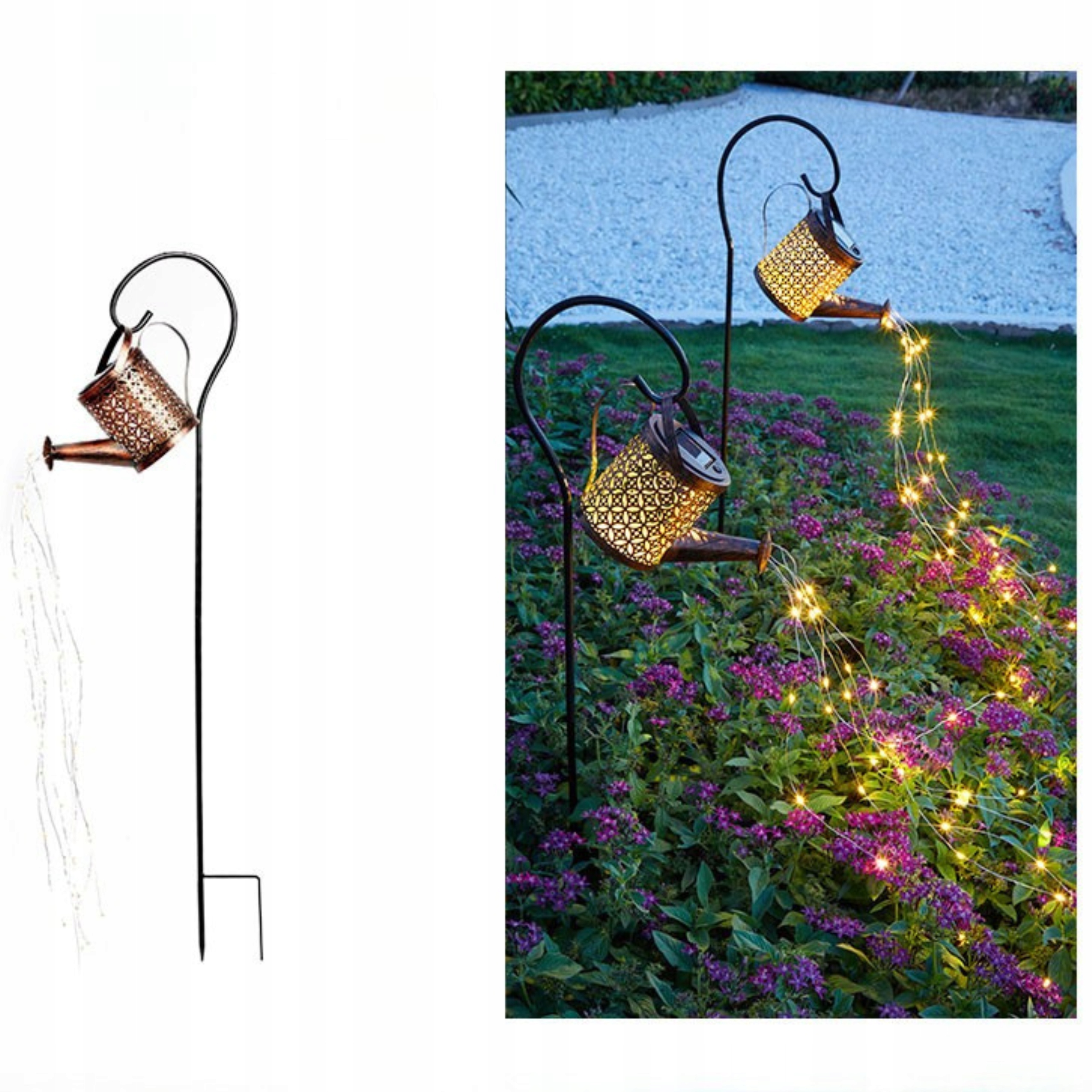 LAMPA SOLARNA OGRODOWA WBIJANA KONEWKA SOLAR LAMPKA DO OGRODU 80cm