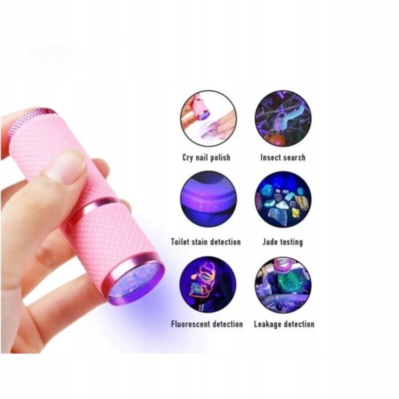 LAMPA LED UV DO PAZNOKCI MINI PRZENOŚNA RÓŻOWA UTWARDZANIE ŻELI HYBRYD HIT