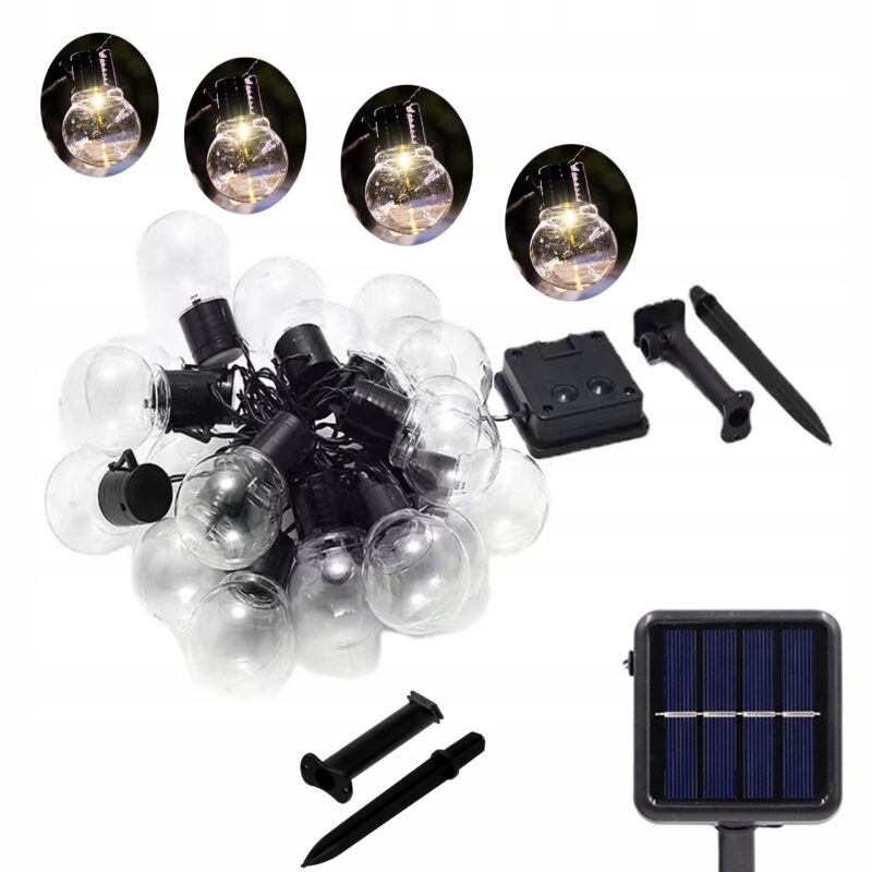 GIRLANDA OGRODOWA LED SOLARNA LAMPKI SOPLE OŚWIETLENIE TARAS OGRÓD 10 LED