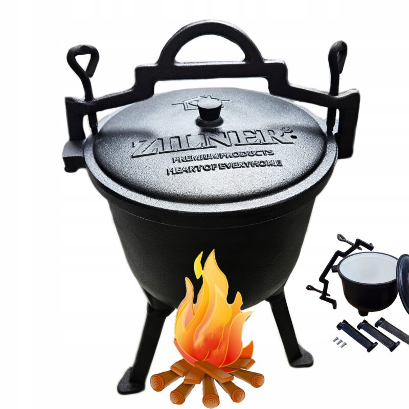 KOCIOŁEK NA GRILL OGNISKO ŻELIWNY GARNEK