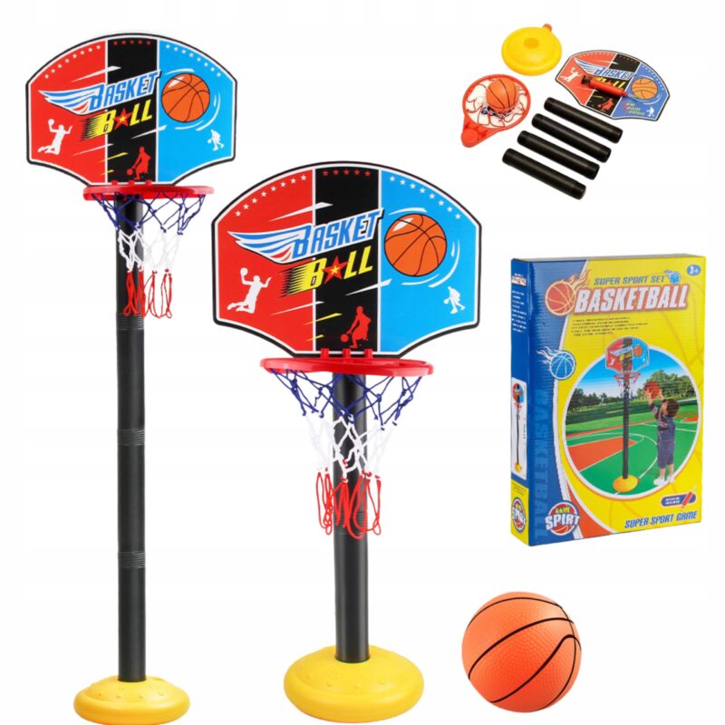 KOSZ DO KOSZYKÓWKI 115CM ZESTAW Z PIŁKĄ I POMPKĄ DLA DZIECI REGULOWANY XXL